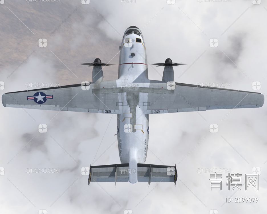 美国格鲁曼C2Greyhound灰狗舰载运输机3D模型下载【ID:2099079】