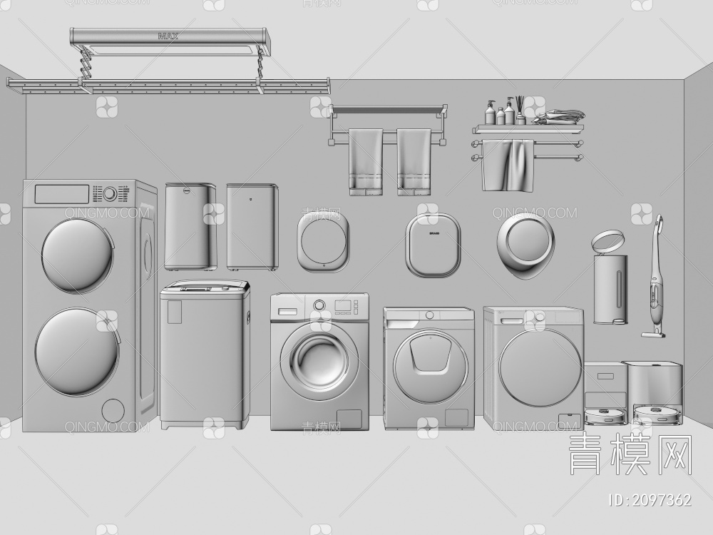 洗衣机3D模型下载【ID:2097362】