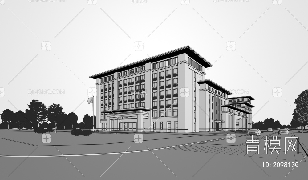公安局大楼3D模型下载【ID:2098130】