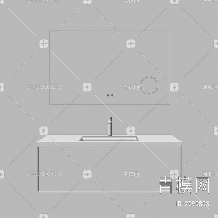 卫浴柜 浴室柜 洗手台3D模型下载【ID:2095853】