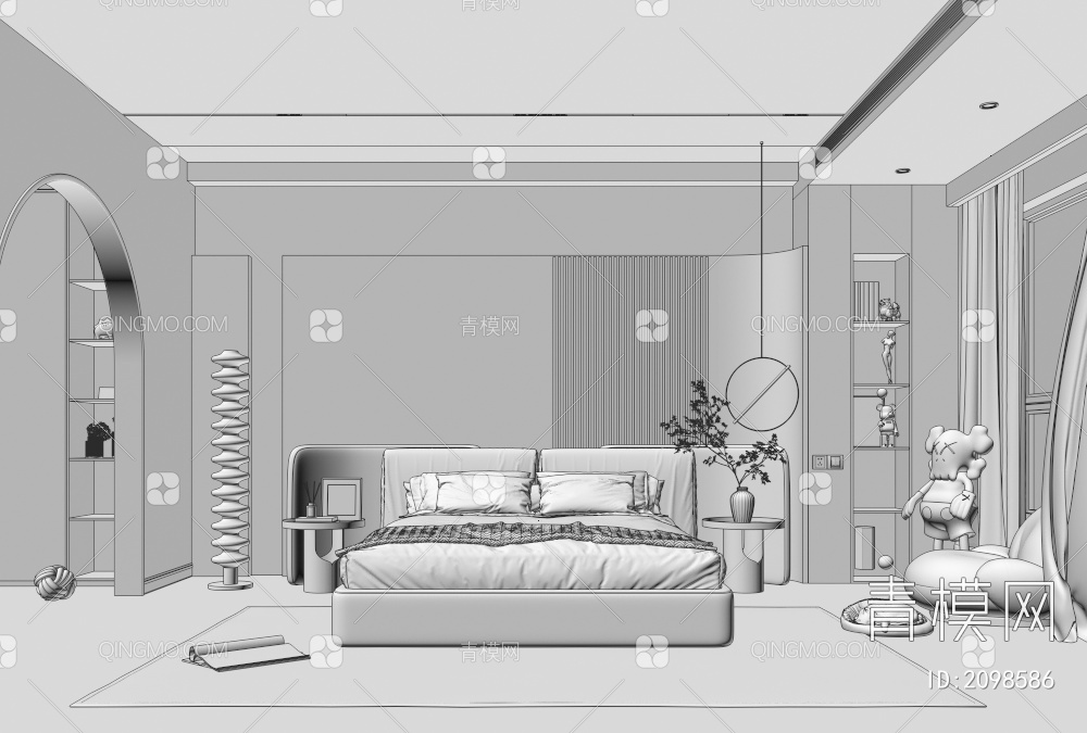 家居卧室3D模型下载【ID:2098586】