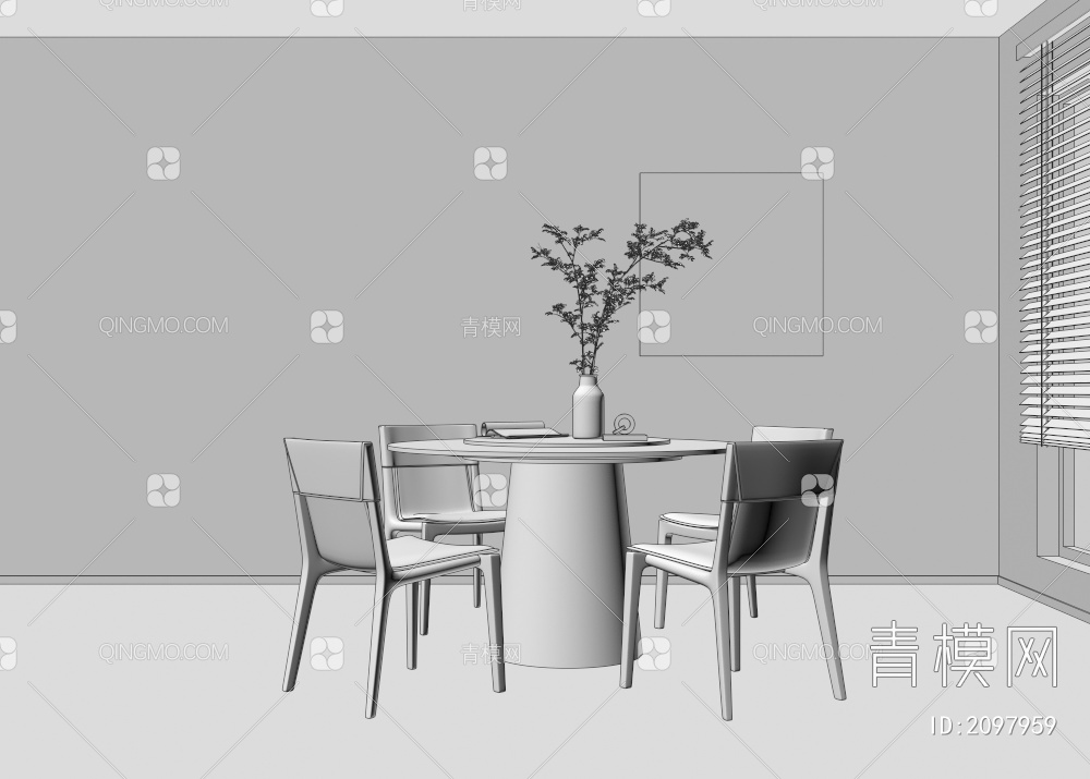 餐桌椅3D模型下载【ID:2097959】