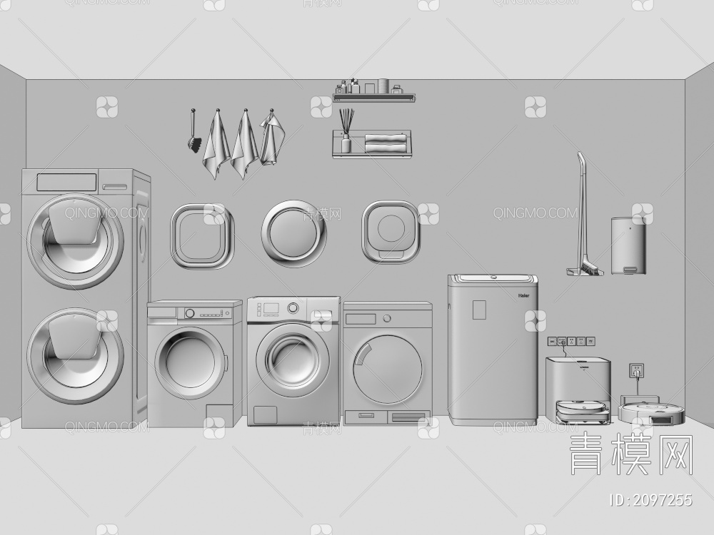 洗衣机3D模型下载【ID:2097255】