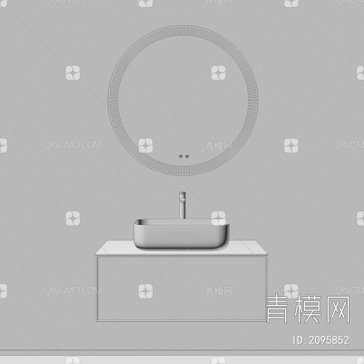 卫浴柜 浴室柜 洗手台3D模型下载【ID:2095852】