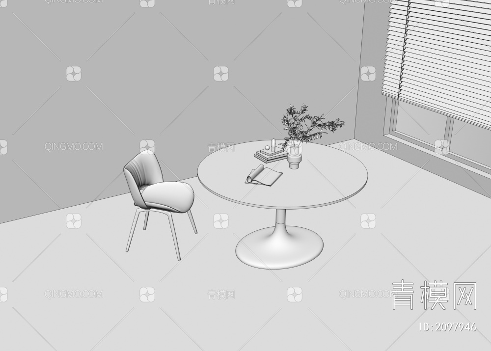 圆桌椅 餐桌3D模型下载【ID:2097946】