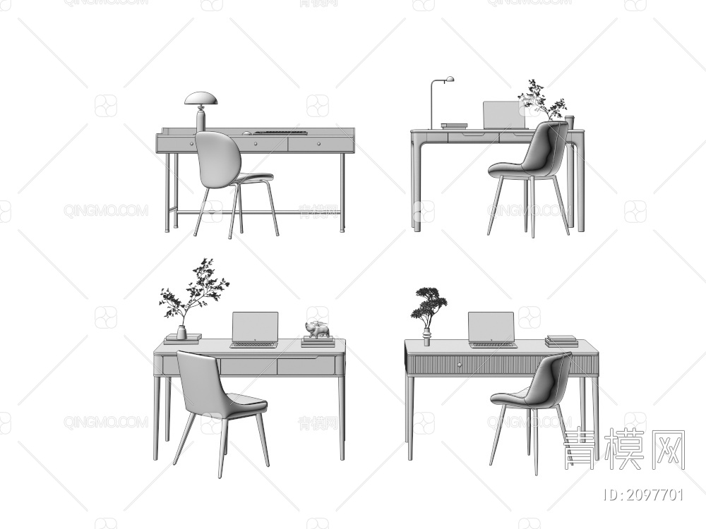 书桌椅3D模型下载【ID:2097701】