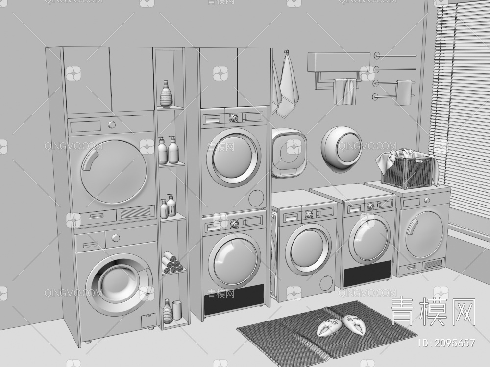 洗衣机3D模型下载【ID:2095657】