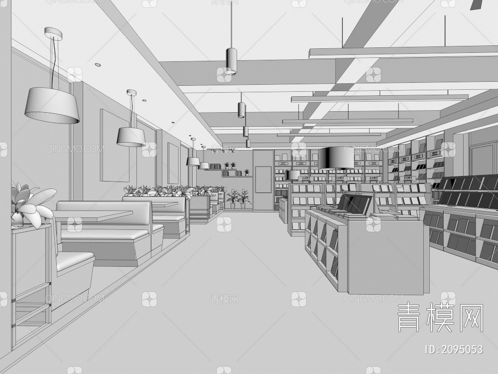 图书馆 书店 阅读数3D模型下载【ID:2095053】