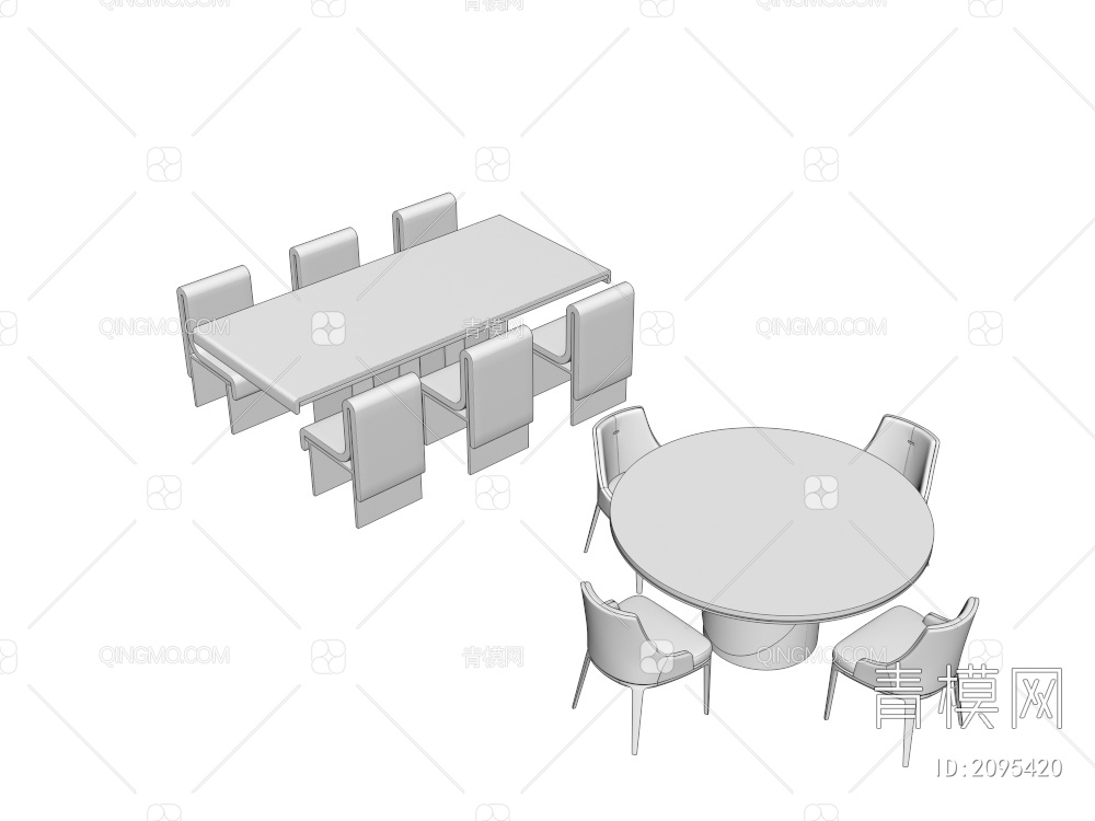 餐桌椅3D模型下载【ID:2095420】