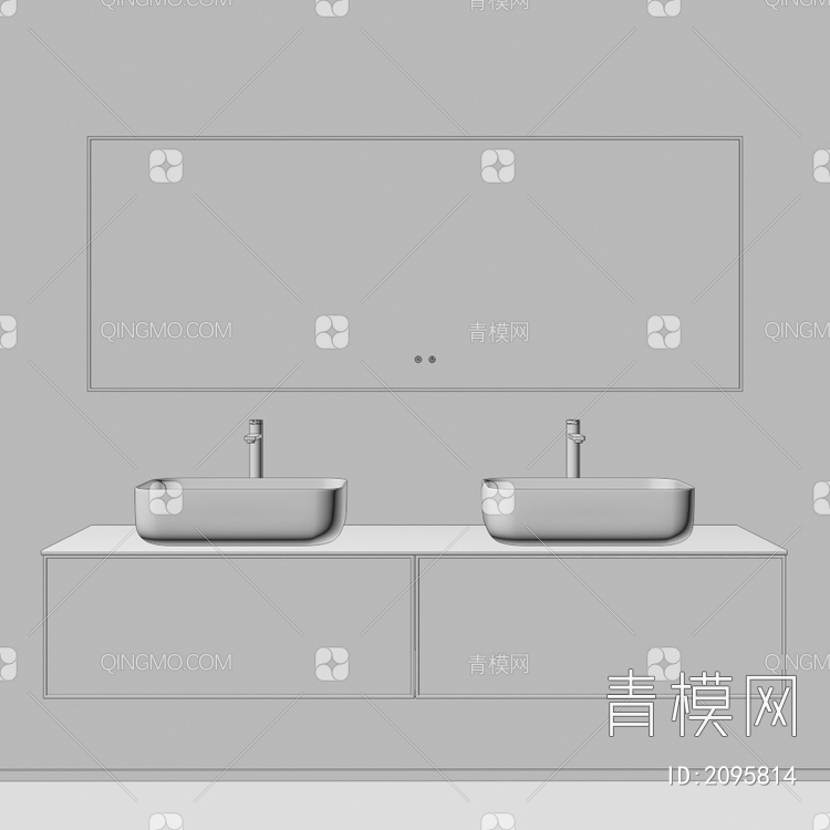 卫浴柜 浴室柜 洗手台3D模型下载【ID:2095814】