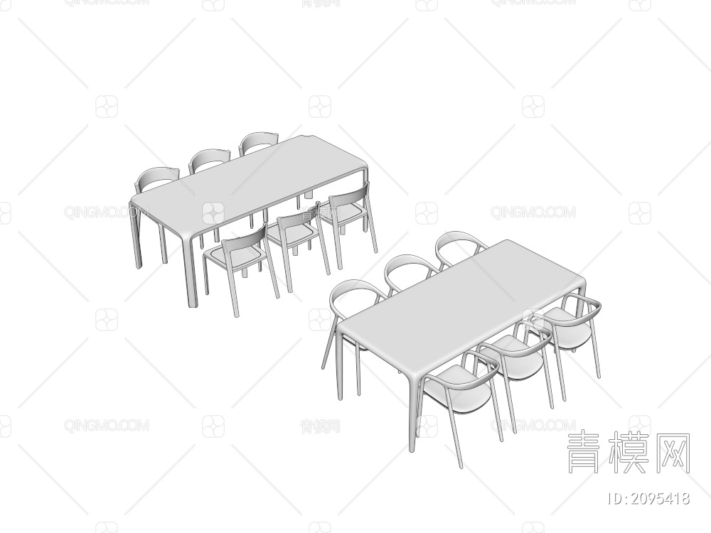 桌椅组合3D模型下载【ID:2095418】