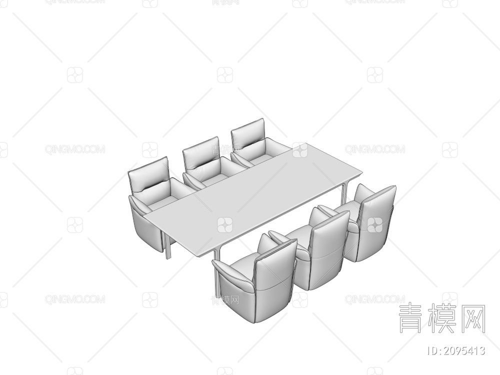 桌椅组合3D模型下载【ID:2095413】