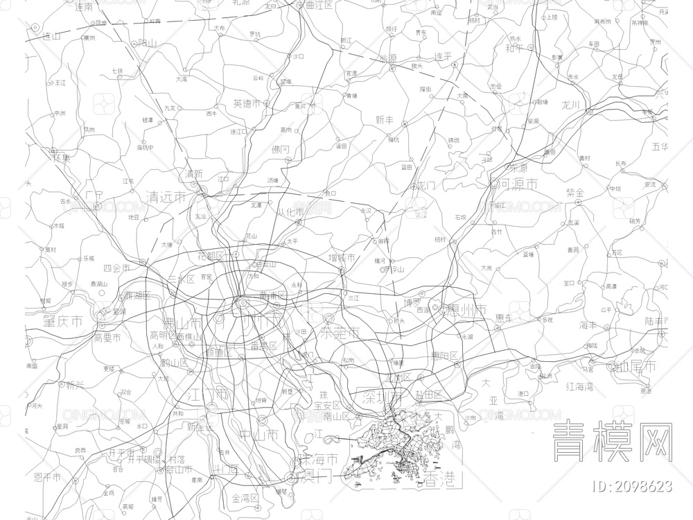 中国地图CAD超精细最新版【ID:2098623】