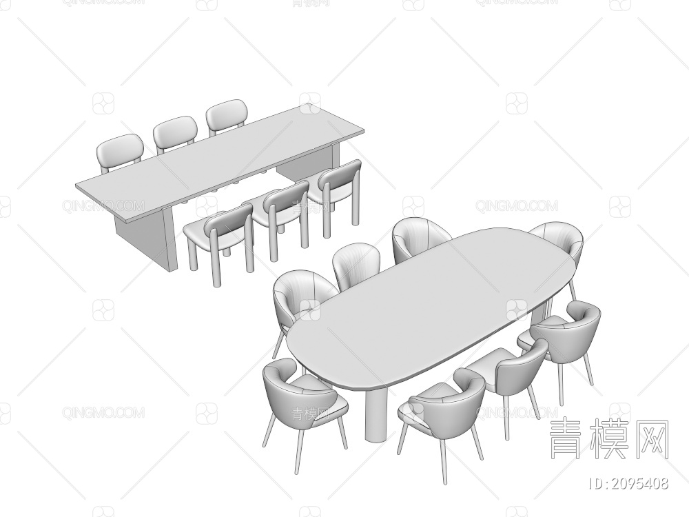 桌椅组合3D模型下载【ID:2095408】