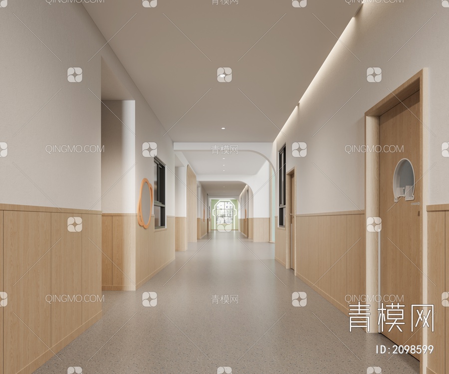CR幼儿园大厅 攀爬墙 走廊3D模型下载【ID:2098599】
