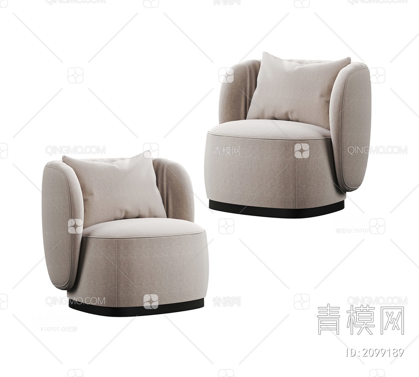 单人沙发3D模型下载【ID:2099189】