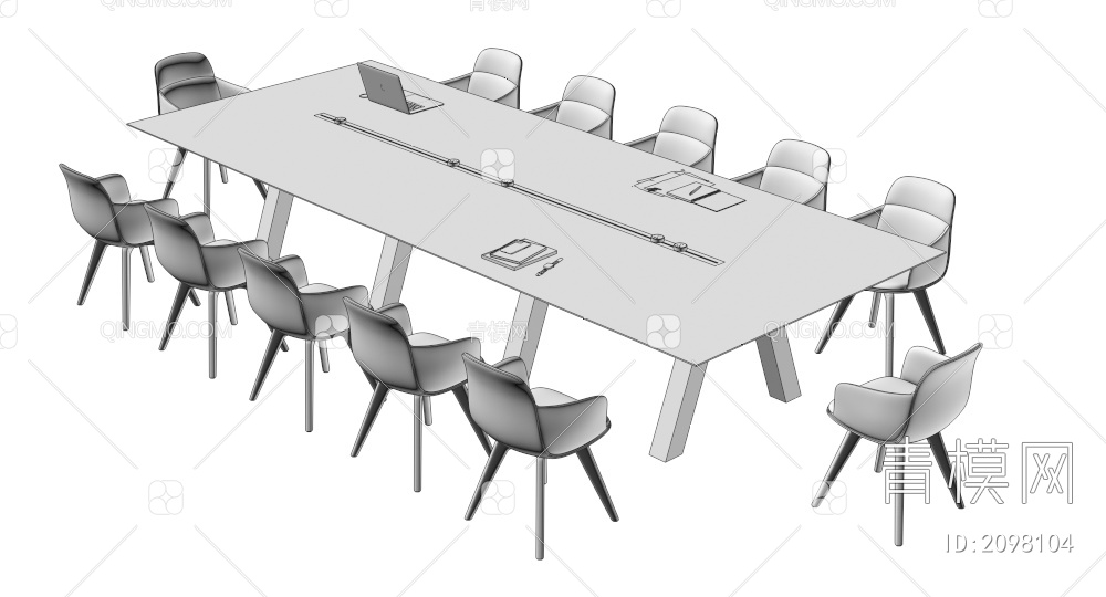 会议桌椅3D模型下载【ID:2098104】