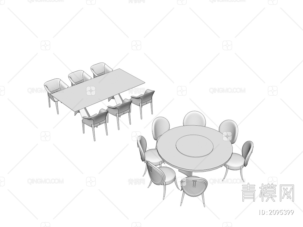 餐桌椅3D模型下载【ID:2095399】