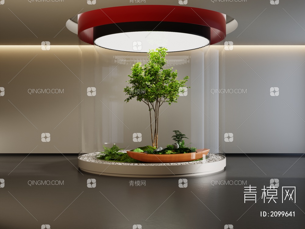 室内景观造景 石头 苔藓植物3D模型下载【ID:2099641】