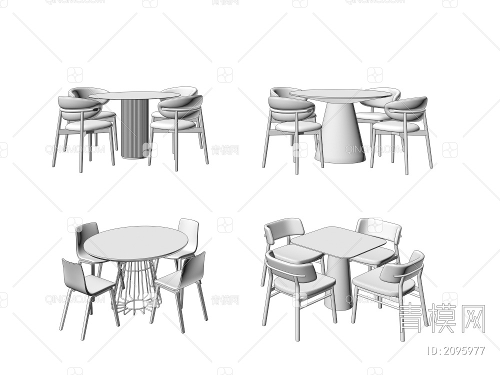 洽谈桌椅 休闲椅3D模型下载【ID:2095977】