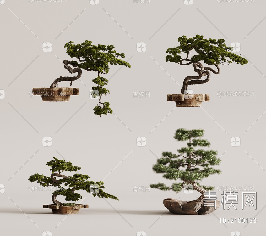 绿植盆栽3D模型下载【ID:2100133】