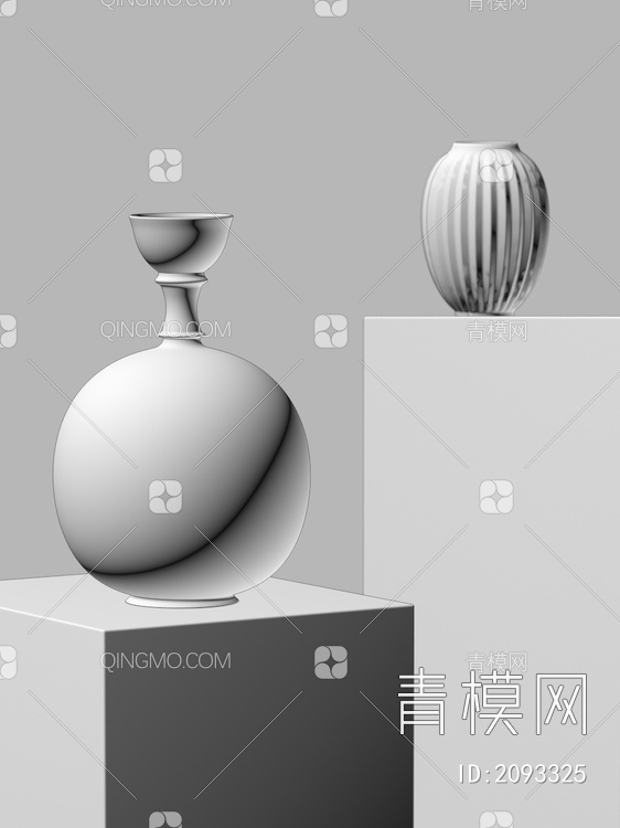 花瓶，陈设，摆件3D模型下载【ID:2093325】