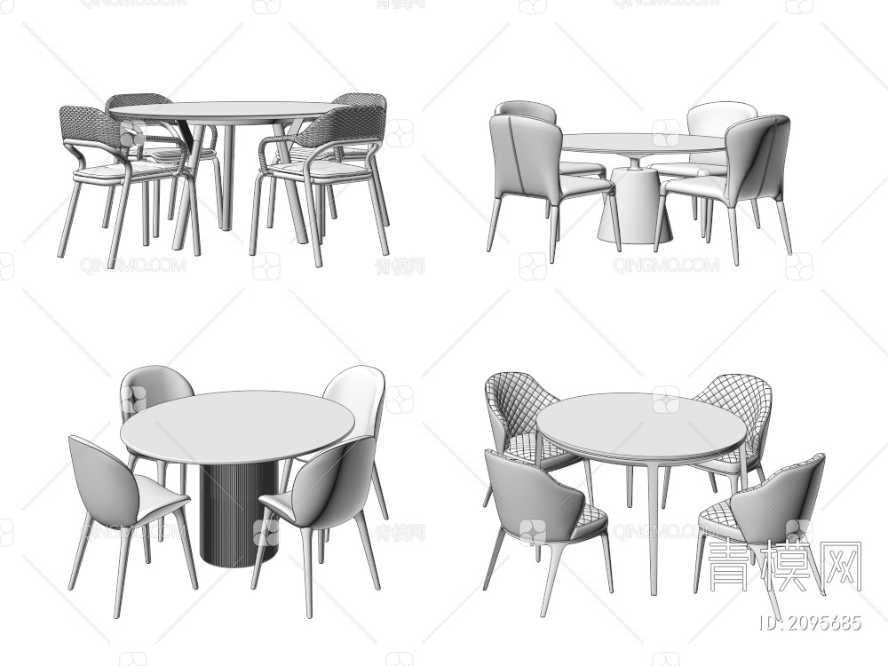 洽谈桌椅 休闲椅3D模型下载【ID:2095685】