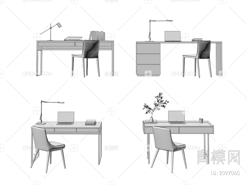 书桌椅3D模型下载【ID:2097065】