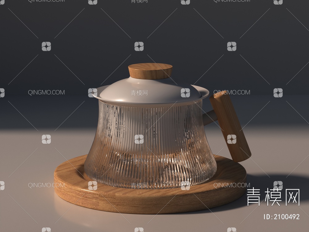 茶杯，茶具，花茶杯，玻璃制品3D模型下载【ID:2100492】