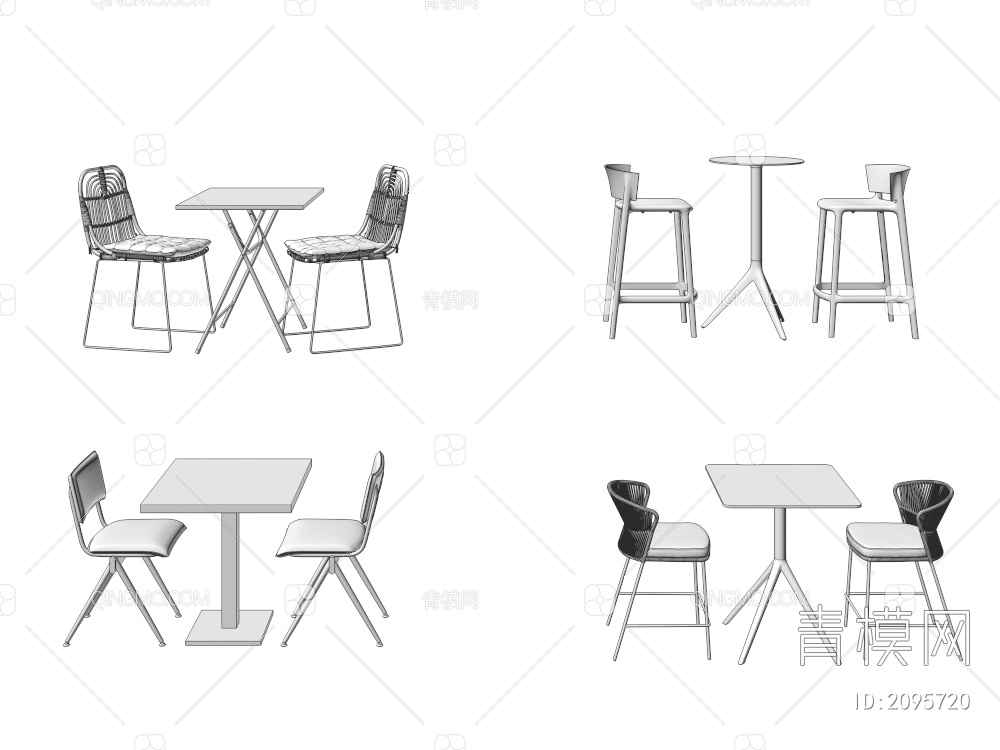洽谈桌椅3D模型下载【ID:2095720】