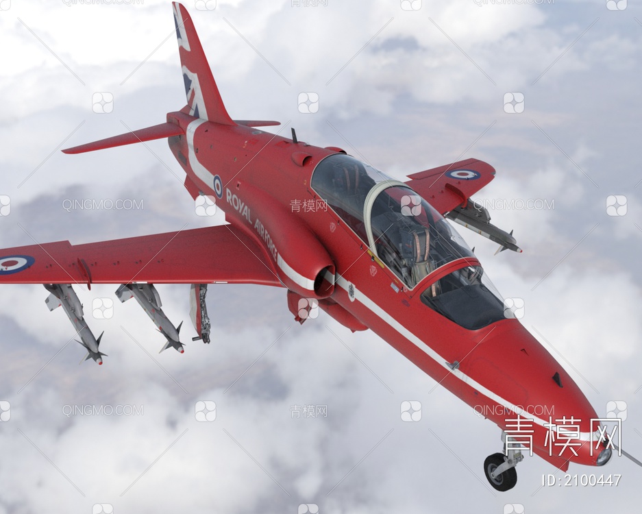 鹰式教练机5套涂装飞机3D模型下载【ID:2100447】