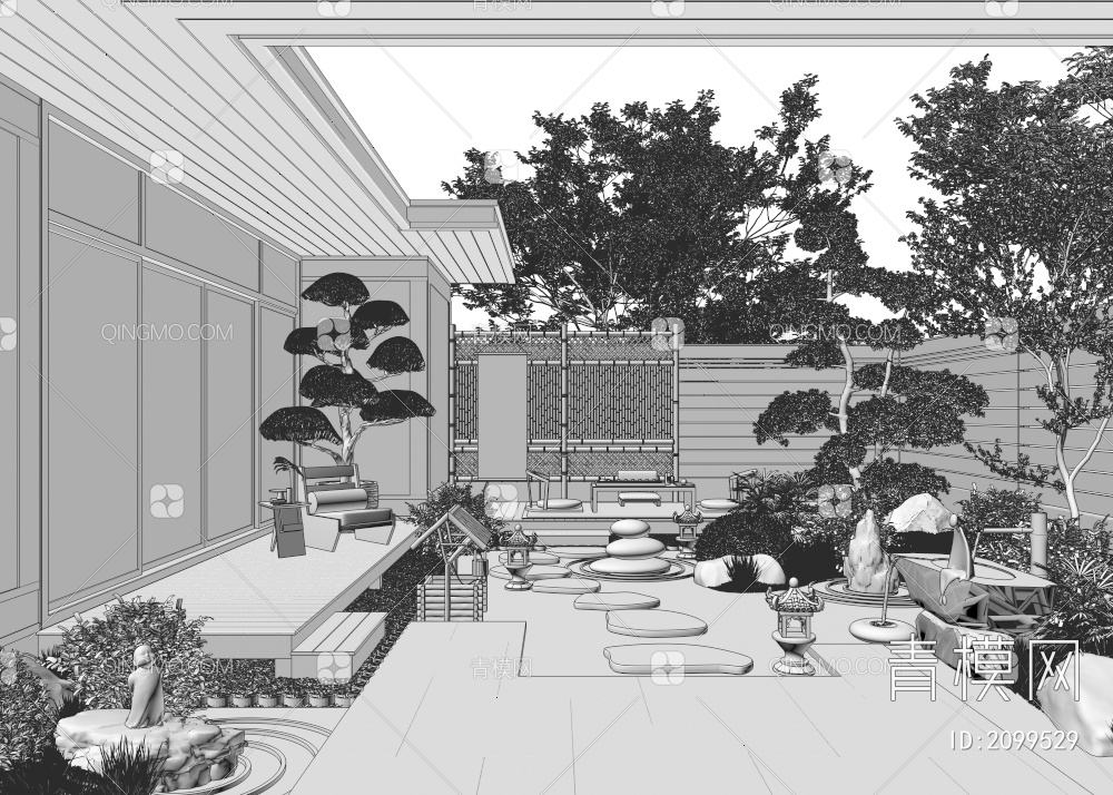 庭院景观3D模型下载【ID:2099529】