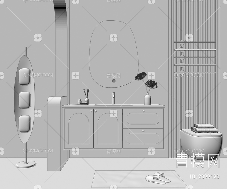浴室柜3D模型下载【ID:2099120】
