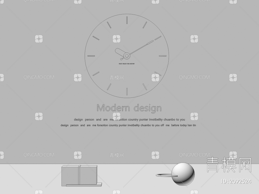时钟，挂钟，墙钟，陈设，摆件3D模型下载【ID:2092524】