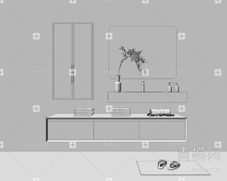 浴室柜3D模型下载【ID:2099103】