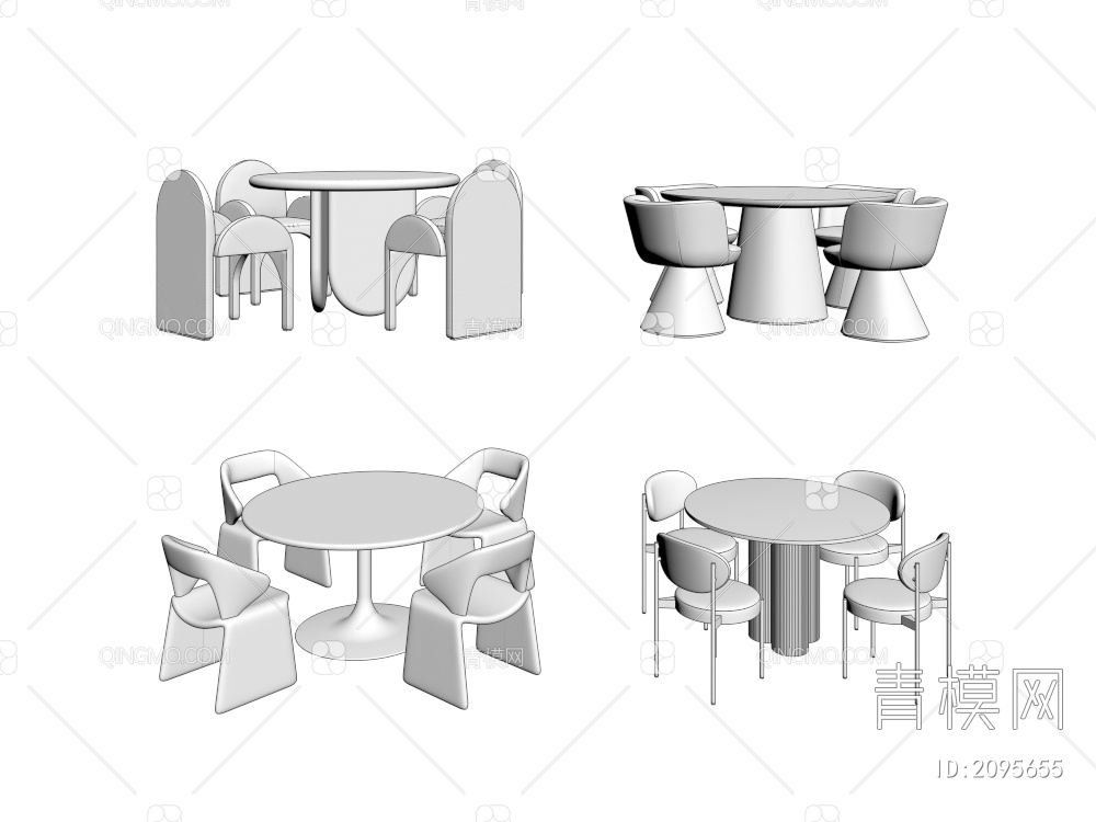洽谈桌椅3D模型下载【ID:2095655】