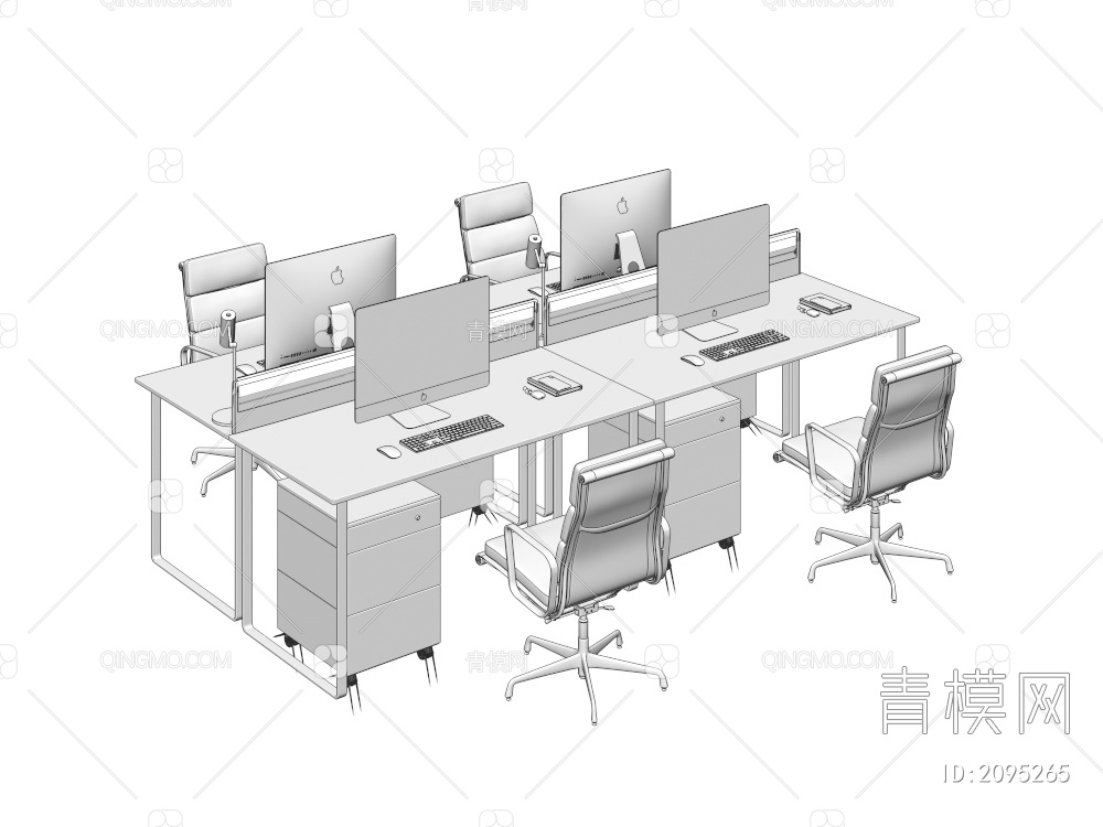 办公桌椅3D模型下载【ID:2095265】
