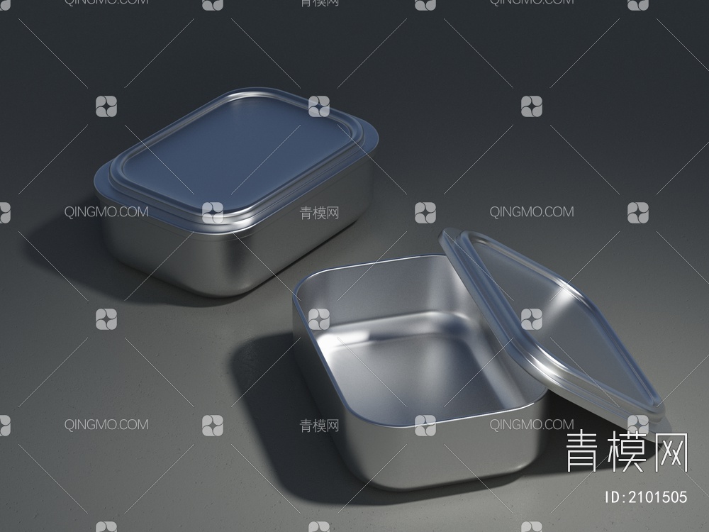 铝制饭盒，饭盒3D模型下载【ID:2101505】