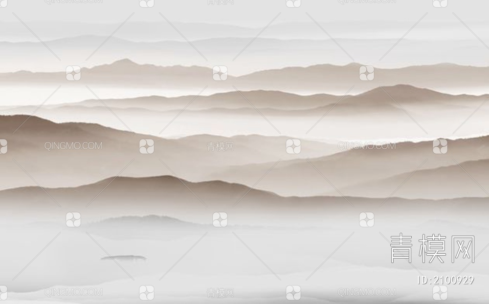 新中式山脉背景壁纸壁布壁画屏风贴图下载【ID:2100929】