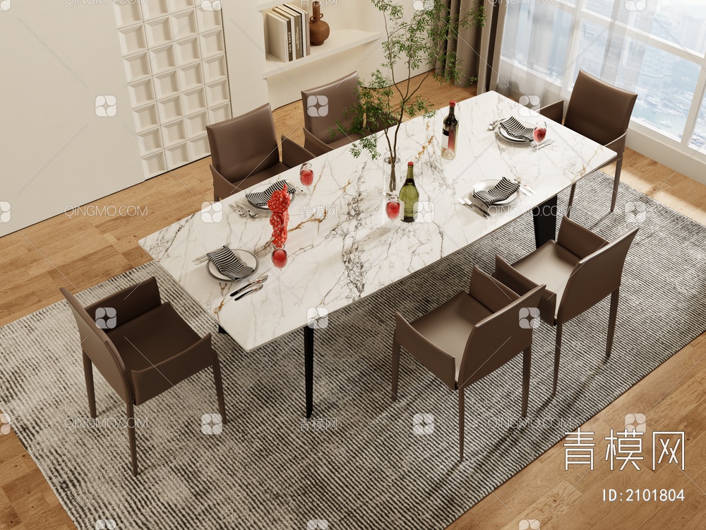 餐桌椅3D模型下载【ID:2101804】