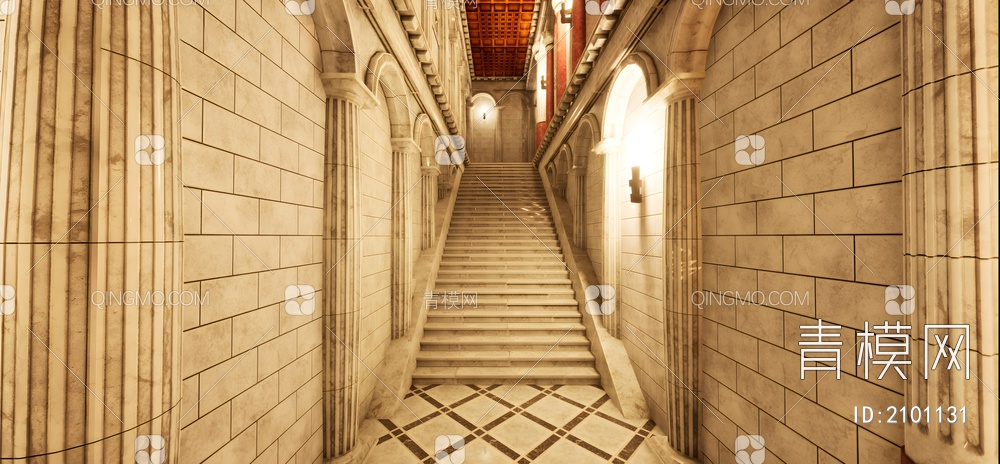 罗马城堡走廊3D模型下载【ID:2101131】