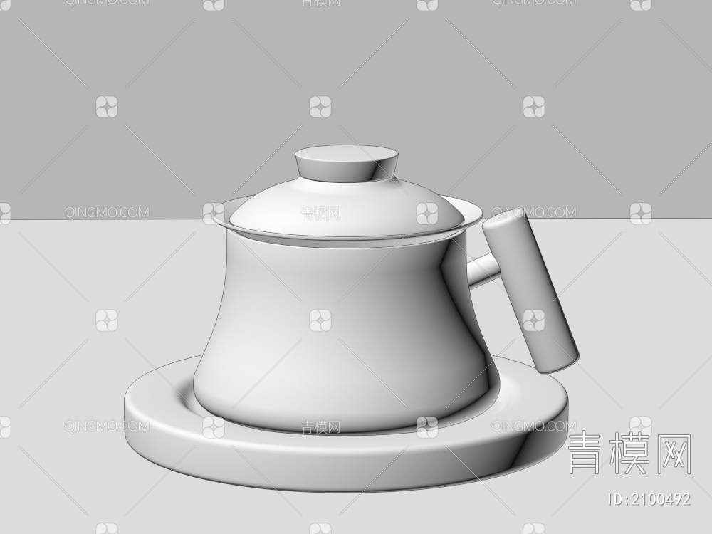 茶杯，茶具，花茶杯，玻璃制品3D模型下载【ID:2100492】