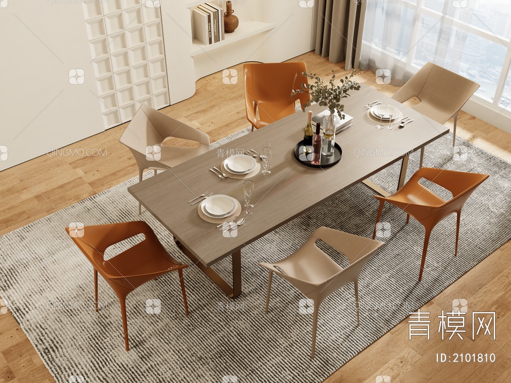 餐桌椅3D模型下载【ID:2101810】