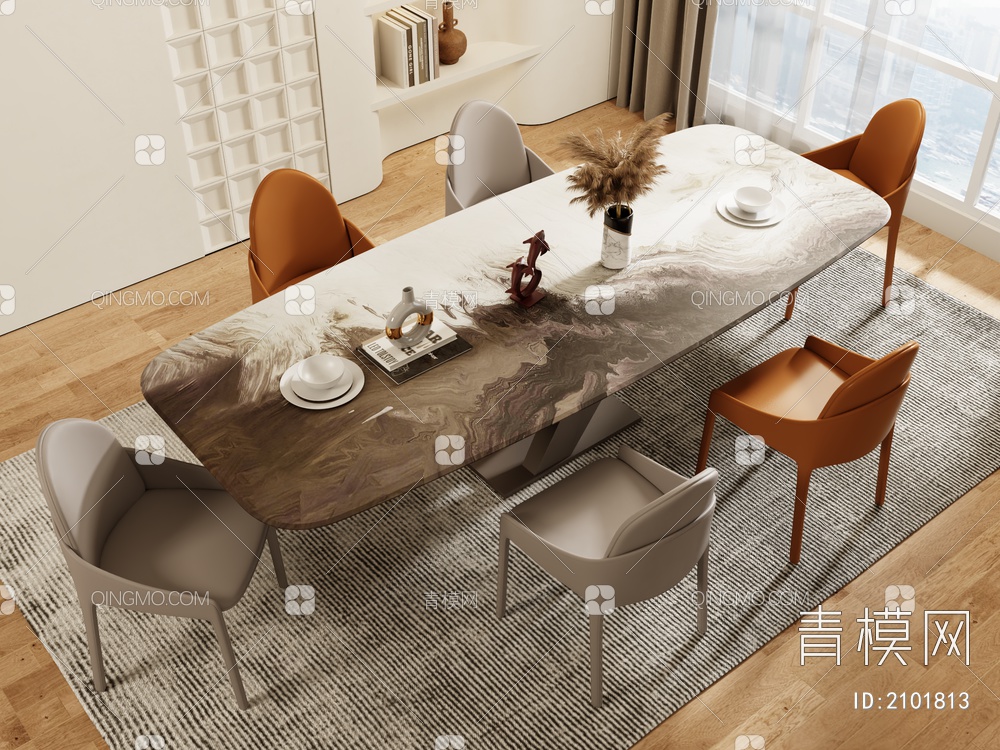 餐桌椅3D模型下载【ID:2101813】