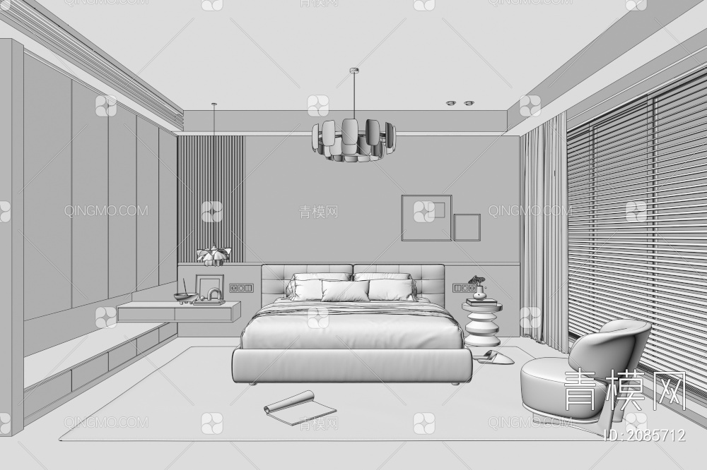 家居卧室3D模型下载【ID:2085712】
