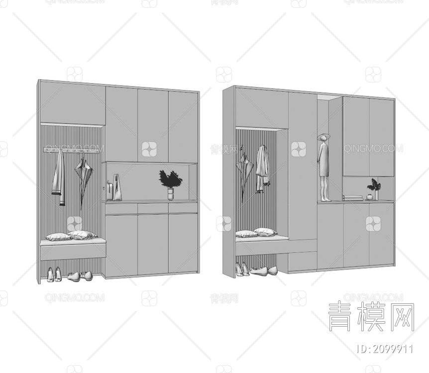 鞋柜3D模型下载【ID:2099911】