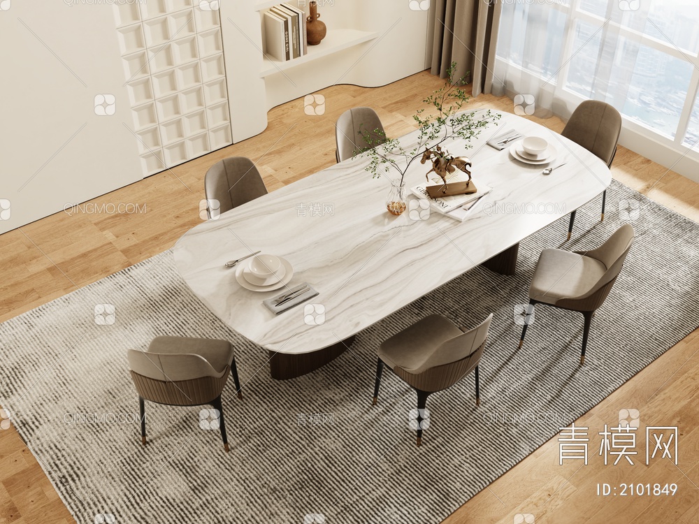 餐桌椅3D模型下载【ID:2101849】