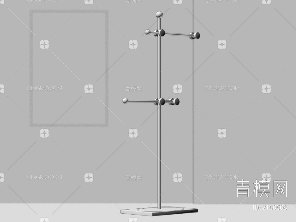 挂衣架，晾衣架，落地挂衣架，五金挂架3D模型下载【ID:2100508】