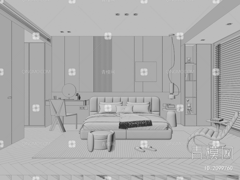 家居卧室3D模型下载【ID:2099760】