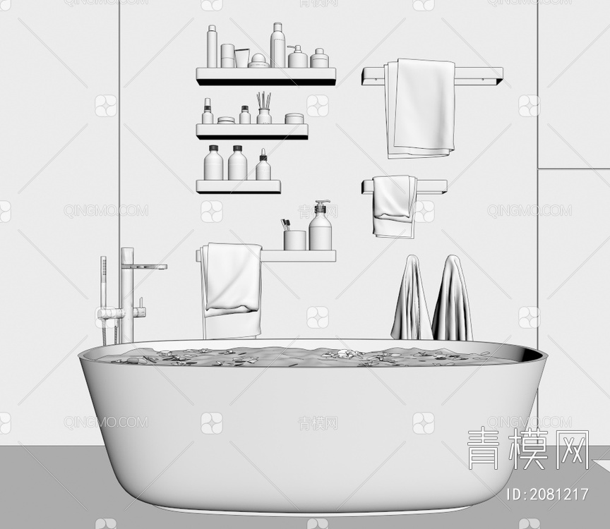 浴缸3D模型下载【ID:2081217】